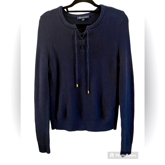 Brooks Brothers Tops - Brooks Brothers size L women’s lace up sweater